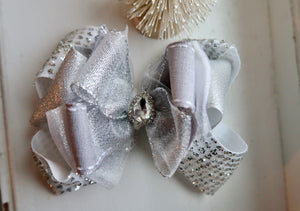 Silver Snow Hairbow