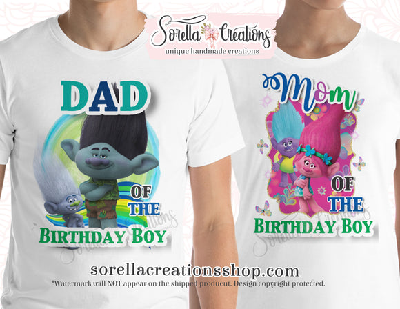 Trolls Boy Bday Mom-Dad Shirts